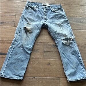 Men's 505 Distressed Blue Jeans